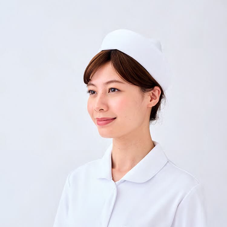 【ナースキャップ】白衣帽子「戴帽式」 抗菌加工 フリーサイズ / 看護学校
