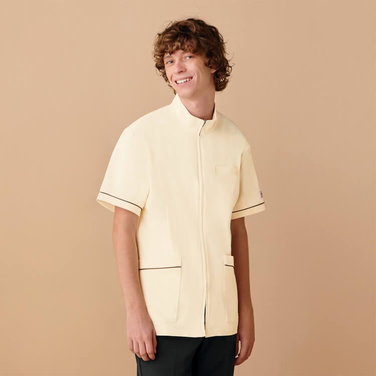 【ドクターウェア メンズ】制菌素材「ストレッチ＆制電」工業洗濯対応 S～3L 3色  医療白衣男性用 / ミッシェルクラン