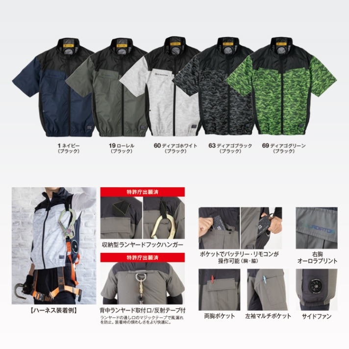 ボルトクール半袖の通販－ペルチェ空調服・2025熱中症対策作業服【e