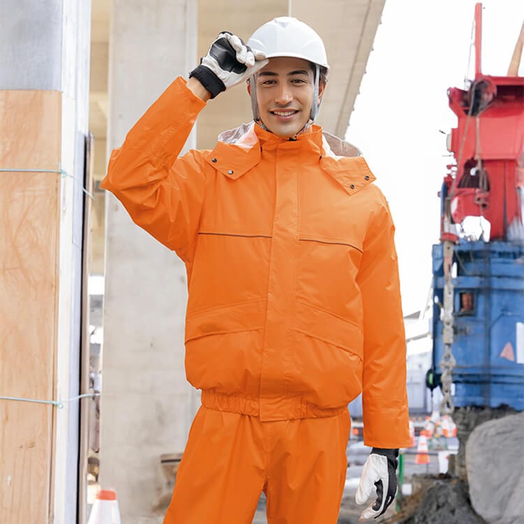 【空調服用レインスーツ】男女兼用 「耐水圧 26000mm 」M～5L 3色 雨具上下セット /ファンバッテリー別売り　