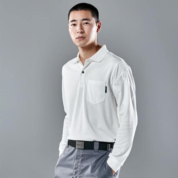 【 作業ポロシャツ長袖】男女兼用「肌に馴染む裏綿」ECO・吸汗速乾 SS～6L 5色 /スタッフユニフォーム (TOW2275)