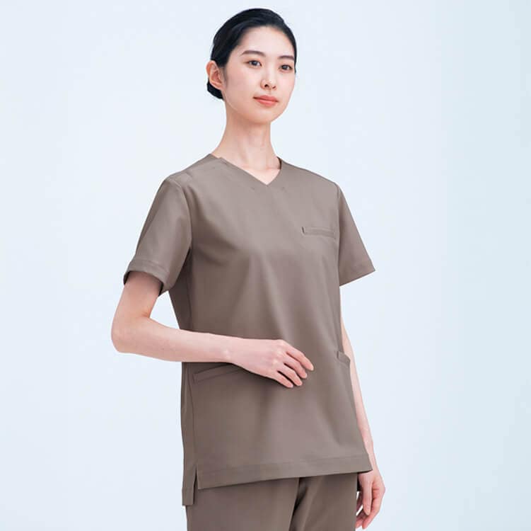 【医療スクラブ 男女兼用】ストレッチ・制電「動きやすいシルエット」SEK制菌加工・透け防止 SS～3L 8色 / 医療白衣ユニフォーム