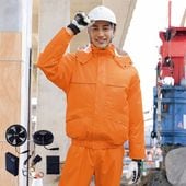 空調服　レインスーツ上下セット　Lサイズ　バートル　風神　などのファンが使える マック 空調レインウェア フォーシーズンレインスーツ 空調風神