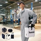 空調服つなぎ服－「25Vバッテリーファンセット」帯電防止・ファン付き