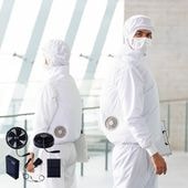 空調服 食品白衣ベスト 25Vセット｜ファン付き衛生白衣・フルセット