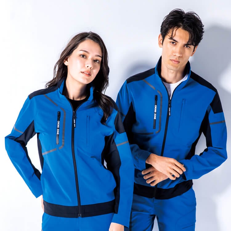 【作業服ブルゾン】夏服「2WAYストレッチ」男女兼用 SS～6Lサイズ 4色 / 会社ユニフォーム (GIB2534)