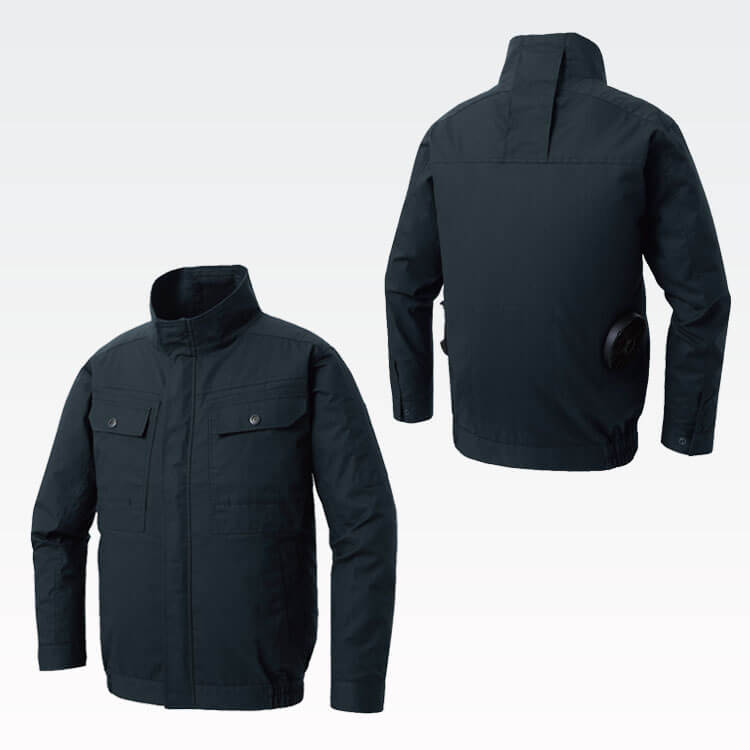 【空調風神服用ブルゾン長袖】綿100%「火に強い素材」男女兼用  S～6L 全3色 溶接用 / 作業服のみ