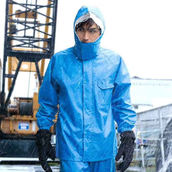 【レインスーツ 上下セット】雨具「耐水圧 10000㎜」裏メッシュ S～6L 全4色 防水作業着/雨合羽