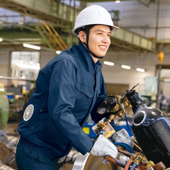 空調服セット 25V 長袖｜綿100・難燃性作業服・溶接用や製造工場、鋳造