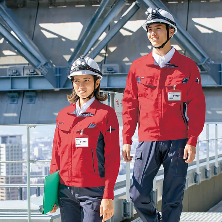 【作業着ブルゾン長袖】夏服・男女兼用「驚異の運動性能」ストレッチ・JIS帯電防止・7色・SS～6L/会社ユニフォーム (IIS6830)