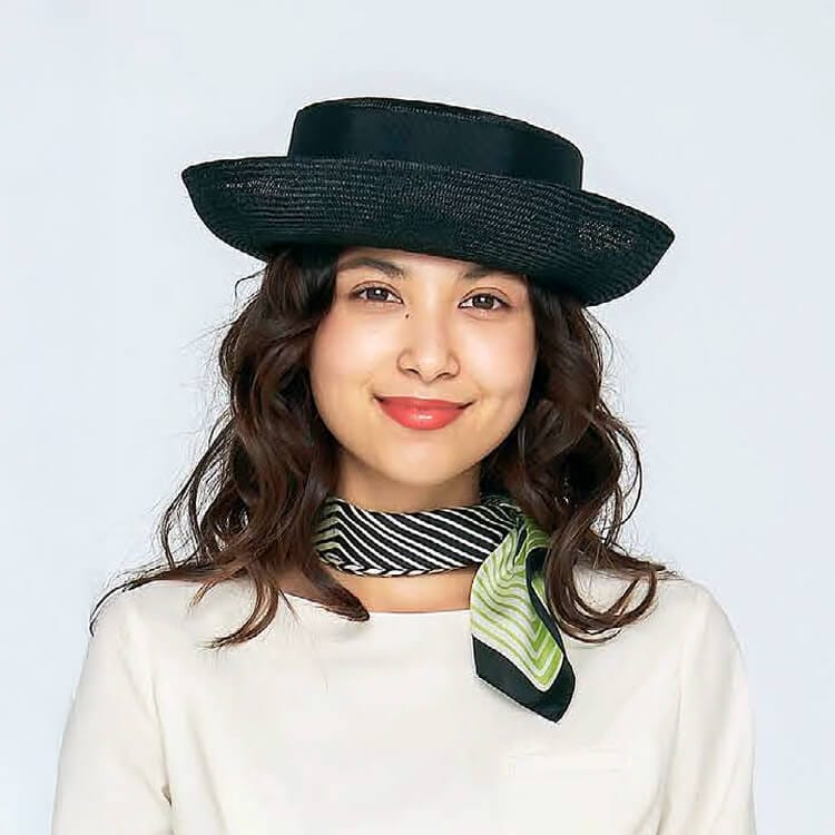 【受付用帽子】夏用「インフォメーション制服」ショールーム  ブラック色 / フリーサイズ（56～57cm）