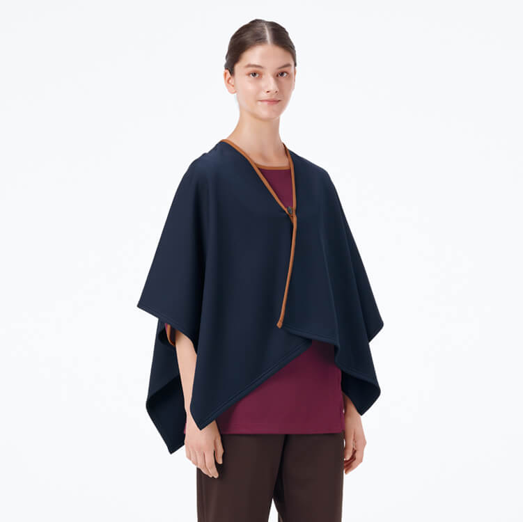 【患者着 検診衣ストール】男女兼用「フリース素材」吸水・防汚 フリーサイズ ネイビー色 /入院着