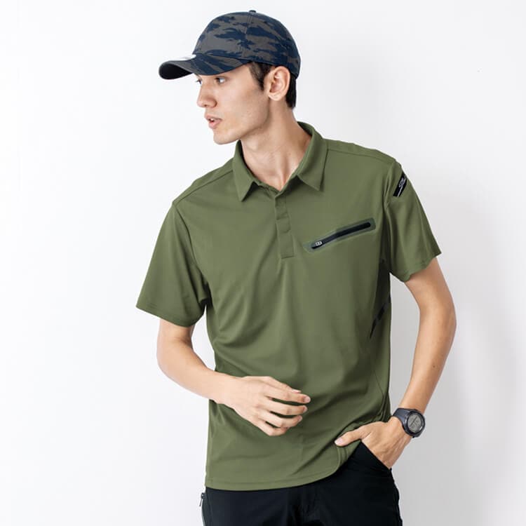 【作業ポロシャツ半袖】男女兼用「接触冷感×通気性の快適素材」吸汗速乾・UVカット SS～5L 4色 / 作業ユニフォーム