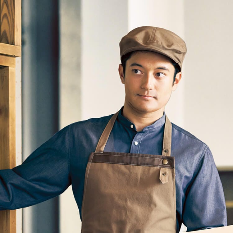 【ハンチング帽子】男女兼用・綿100%「後ろベルト調整」フリーサイズ  ベージュ ブラウン モカ色 / 店舗スタッフユニフォーム (BOMFA9675)