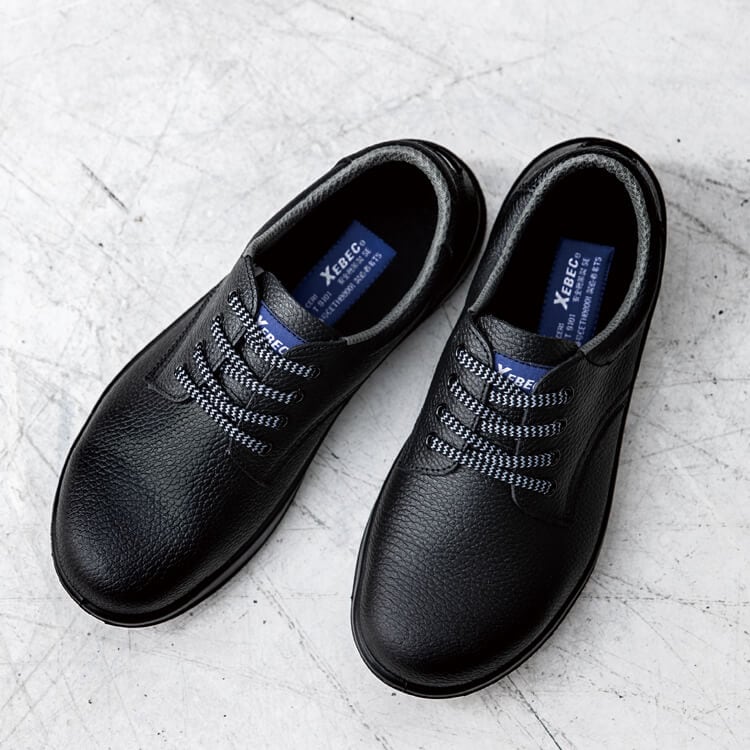 【安全靴 短靴】JIS規格適合「軽量ウレタン2層底」反射材付き・24.0～29.0cm ブラック色 作業靴/セーフティーシューズ