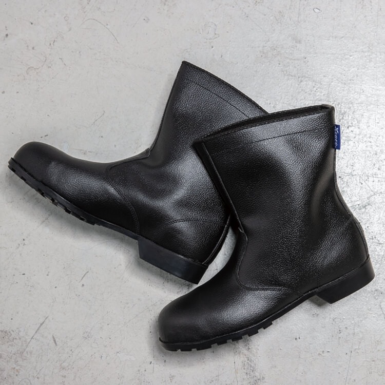 【安全靴 長靴タイプ】JIS規格適合「薬品や耐熱性に強いゴム素材 一層底」24～29cm ブラック色 / 作業靴