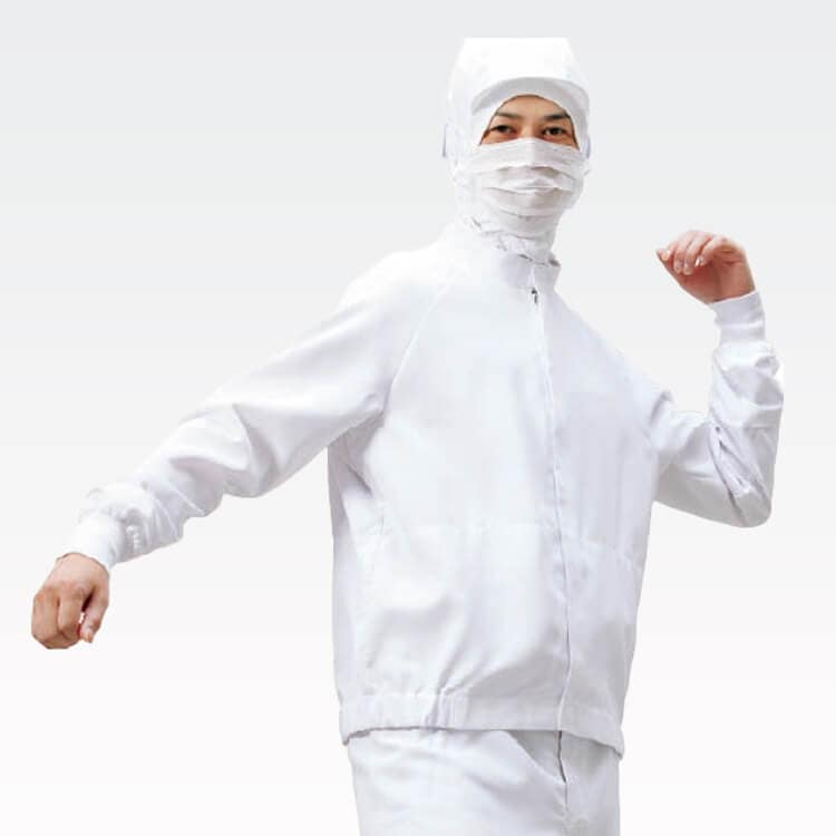 【食品工場作業着 男女兼用】長袖ジャンパ－・高通気素材「高温環境向き」制菌加工・ECO素材 S～4L 3色 / HACCＰ対応白衣