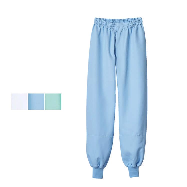 【食品工場作業着パンツ】男女兼用・制菌「接触冷感 高温環境向け」総ゴム・HACCP対応 S～4Ｌ 3色 / 衛生白衣ズボン