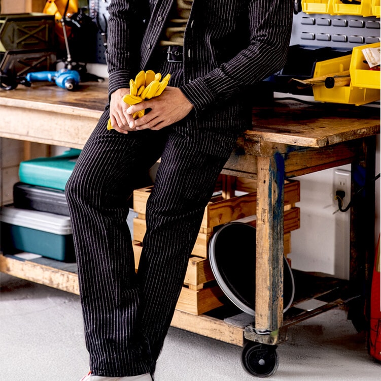 【ディッキーズ作業着ズボン】男女兼用・ストレッチ「サイドポケット付き」ストライブ 3色 SS～5L / 作業ユニフォーム