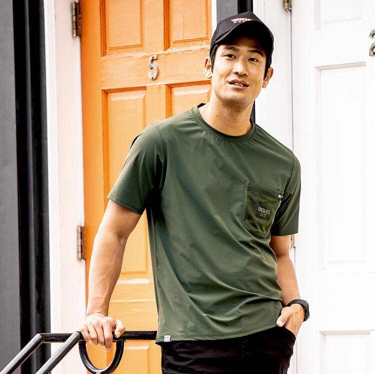 【ディッキーズTシャツ】男女兼用「メッシュポケット付き」消臭・3色  SS～5L / 作業ユニフォーム