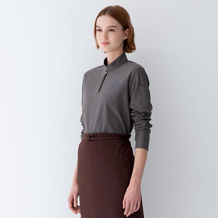 【レストラン制服長袖】男女兼用「漂白剤に強い素材」ストレッチ  SS～3L　5色 / 飲食店ユニフォーム 