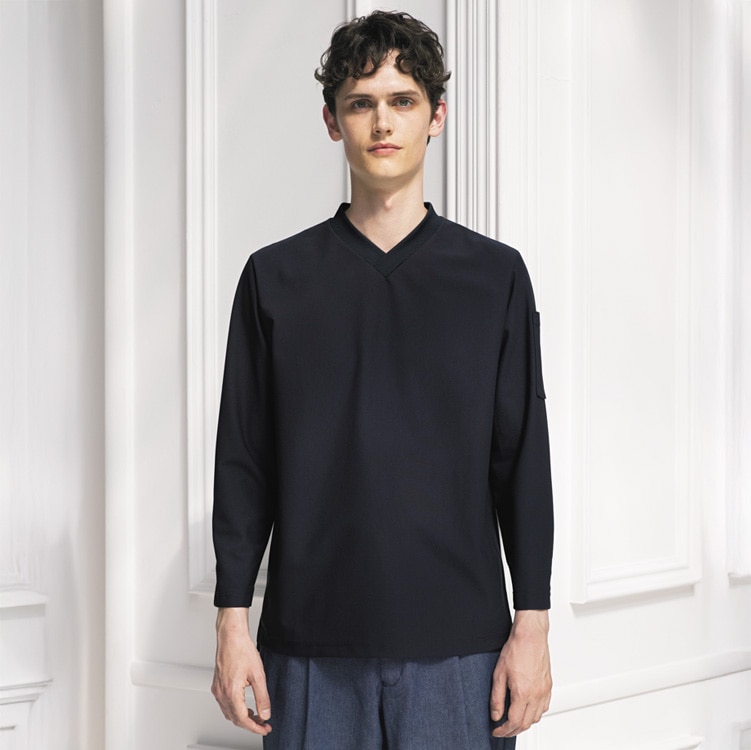 【飲食店制服Tシャツ 長袖】男女兼用「塩素系洗剤に強い素材」SS～3L  5色 / スタッフユニフォーム