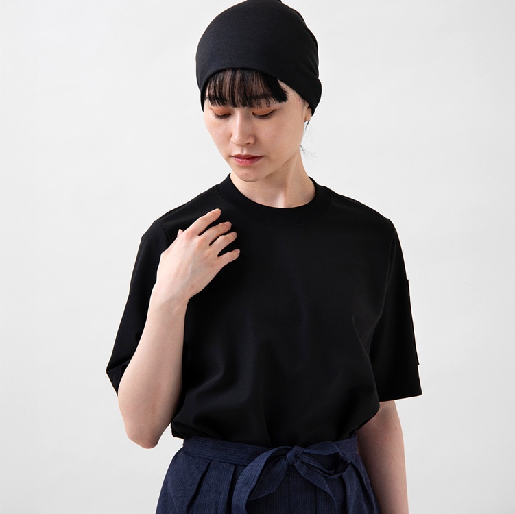 【飲食店制服Tシャツ 】クルーネック・男女兼用「塩素系洗剤に強い素材」SS～3L  5色 / スタッフユニフォーム