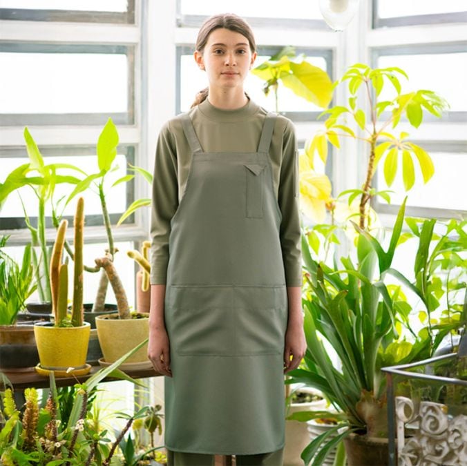 【飲食店エプロン】H型「大きなポケット付き」 M～L 10色 / レストラン制服