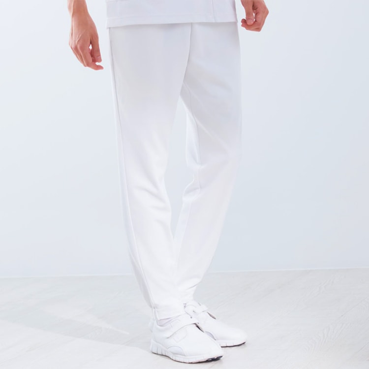 【ジョガーパンツ白衣】男女兼用・ストレッチ「裾ゴムで足元スッキリ」SEK制菌・工業洗濯可・透け防止 SS～5L 6色 / スクラブパンツ