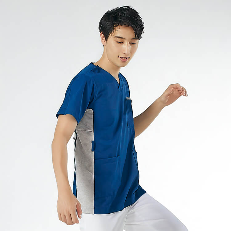 【医療スクラブ 男女兼用】吸汗速乾「汗染み防止素材」清涼  SS～大きいサイズ9Lまで  3色 / 医療用ユニフォーム