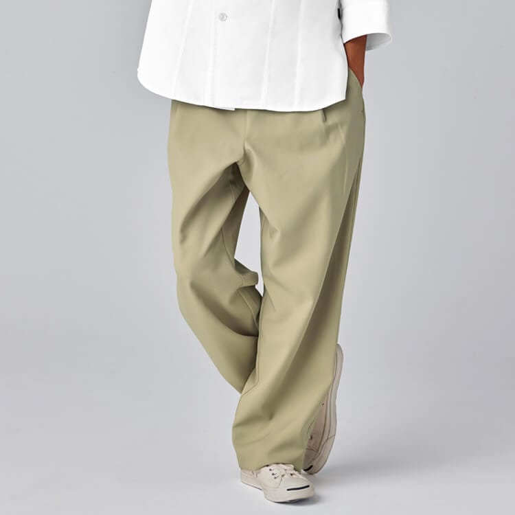【イージーパンツ 男女兼用】制菌制電「ウエスト後ろゴム」ストレッチ 3S～3L 2色 カフェ制服 / 業務用ユニフォーム (CHIRW0008)