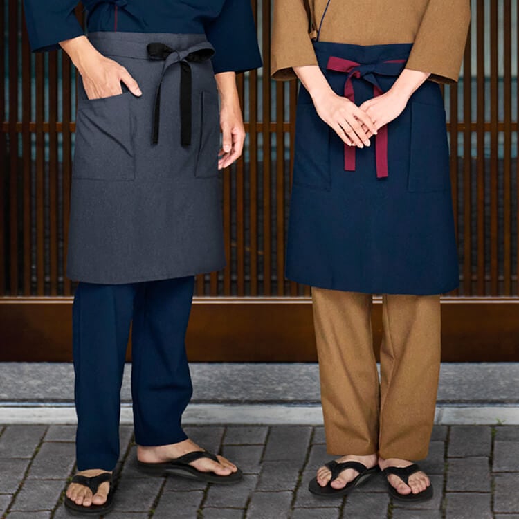 【和風制服パンツ】男女兼用「ウエストゴム」 SS～3L 5色  居酒屋制服 / 和食店ユニフォーム (CHIG9108)