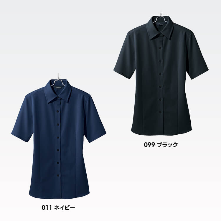 オフィスブラウス半袖－防汚＆ノーアイロン・店舗制服や事務服に