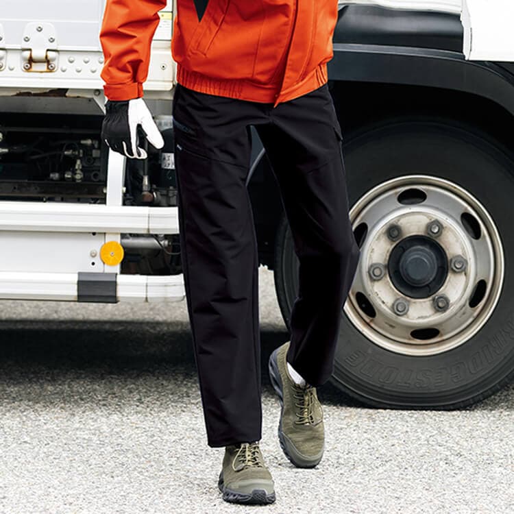 【防寒ズボン 男女兼用】防水作業着パンツ「光電子 保温性中綿」3S～6L 黒色 / 作業服冬用 (IIS6066)