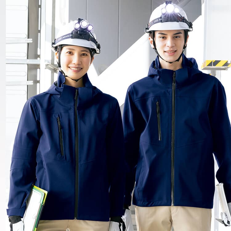 【レインウェア 男女兼用】防水作業着「ストレッチ」エコ素材 SS～6L 3色/全天候型作業服 