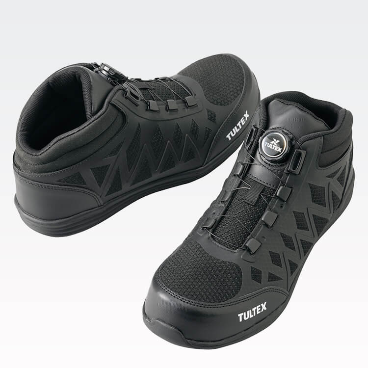 【セーフティーシューズ】ミドルカット「ダイヤル式」軽量 22.5～29.0㎝ 3色  TULTEX/安全作業靴