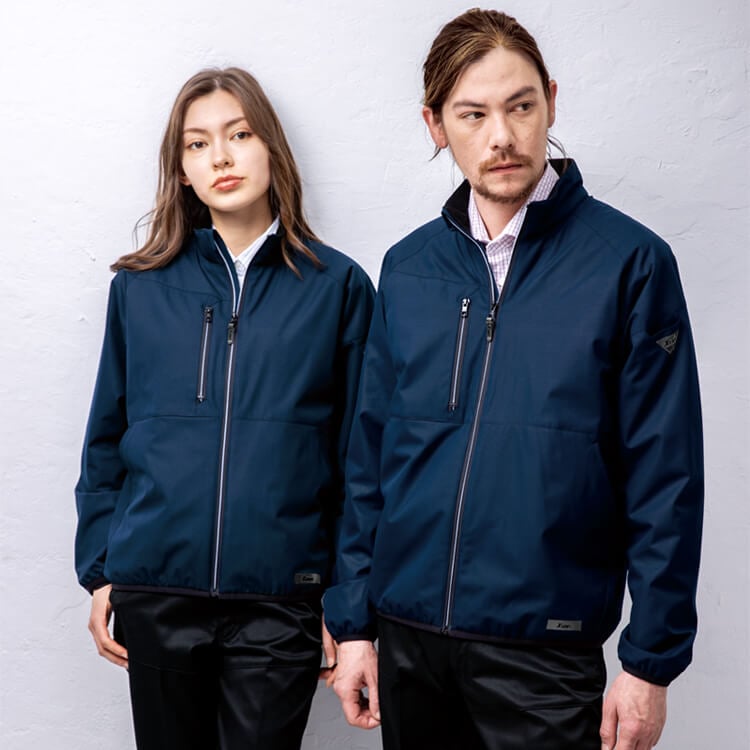 【軽防寒ブルゾン 男女兼用】防水作業着「2WAYストレッチ」 SS～5L 4色 / 会社ユニフォーム (GIB145-)