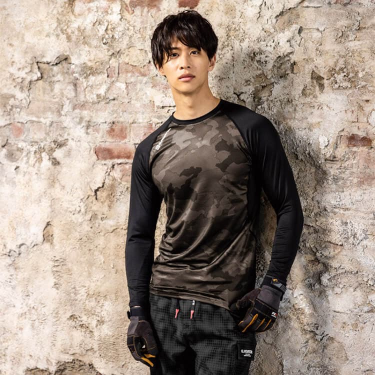 予約販売受付中！【作業着インナー冬用】男女兼用「裏起毛長袖インナー」S～4XL 6色 / 防寒ウェア