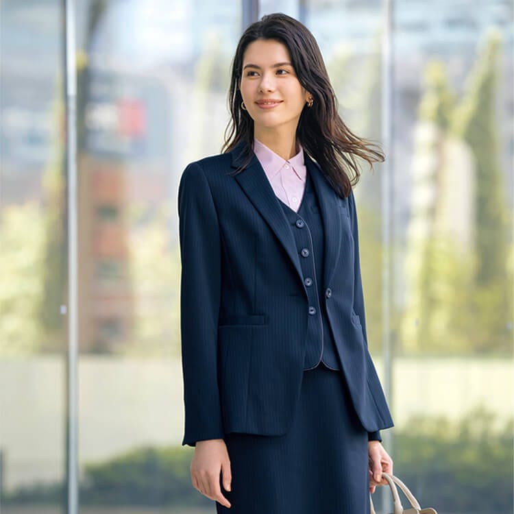 【オフィス制服ジャケット】オールシーズン「軽量ニット素材」5～19号 2色  企業ユニフォーム/セロリー  