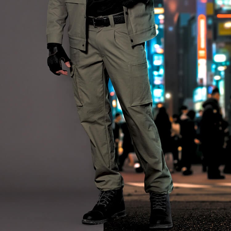 【作業着カーゴパンツ】男女兼用「裾ゴムアジャスター仕様」帯電防止 S～4L 3色 / オールシーズン対応