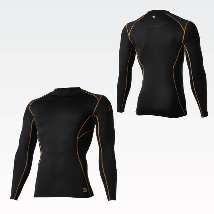 【作業服インナー冬用】メンズ「保温性の高いマイクロフリース」S～3L 黒色 / コンプレッション