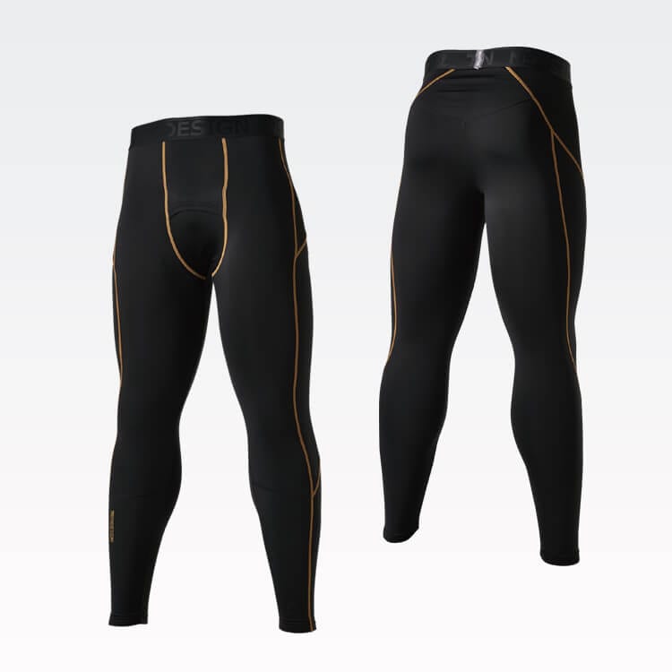 【作業服インナータイツ 冬用】メンズ「保温性の高い マイクロフリース素材」S～3L 黒色 / コンプレッション