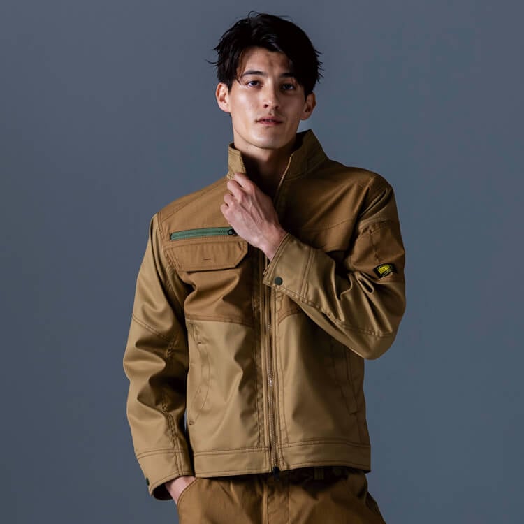 【作業服ブルゾン 男女兼用】ストレッチ「高強度ハイブリット素材」帯電防止 S～6L 3色 / 現場ユニフォーム