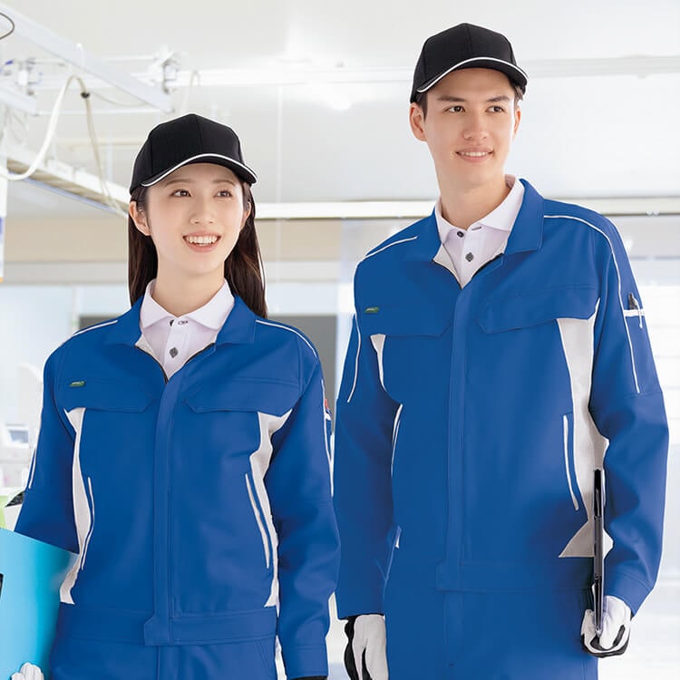 【作業着ブルゾン 男女兼用】オールシーズン「工業洗濯対応」ストレッチ SS～6L 4色 ECO素材 / 作業ユニフォーム