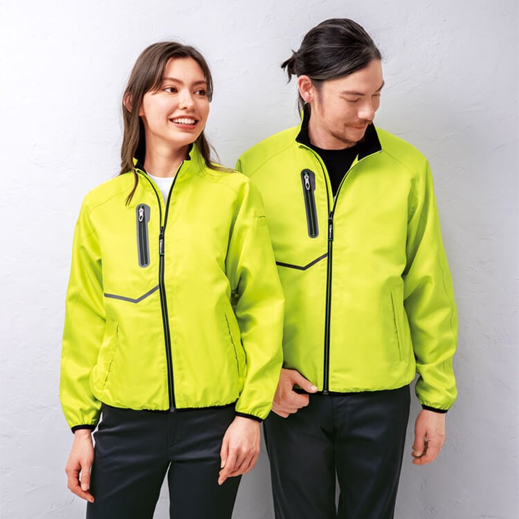 【軽防寒ジャンパー 男女兼用】蓄熱保温「カラーブルゾン」SS～5L 6色 / 会社ユニフォーム (GIB162)