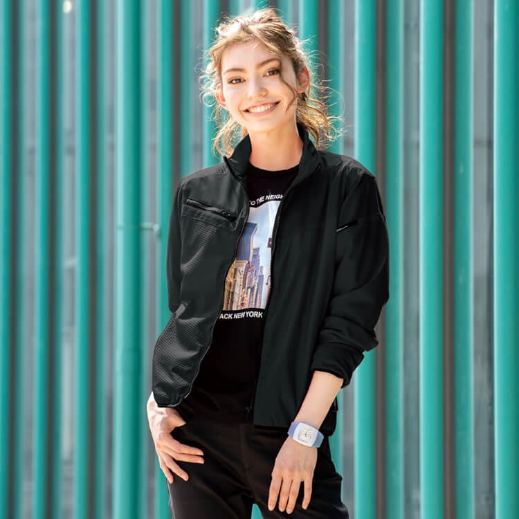 【軽防寒ブルゾン 男女兼用】防風「起毛保温素材裏地」ストレッチ SS～5L 2色 / 作業用ユニフォーム (GIB163)