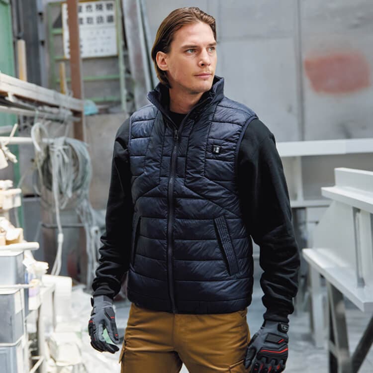 【ヒートベスト 男女兼用】防寒着「ヒートパッド内蔵」S～5L 2色 / 電熱ウェア ※専用バッテリー別売 