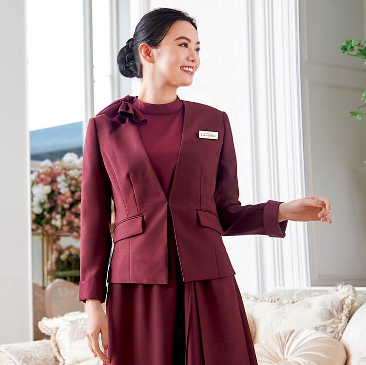 【エステ制服ジャケット】ストレッチ「再生ポリエステル ECO素材」5～19号 3色 / 受付ユニフォーム