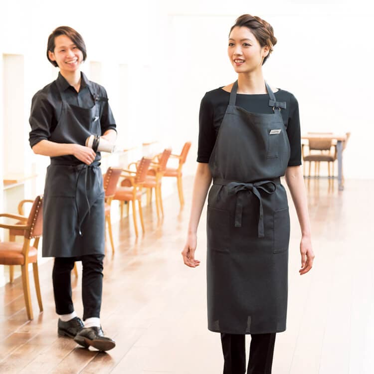 【エプロン】イージケア素材「ストレッチ」フリーサイズ 3色 / エステサロン制服