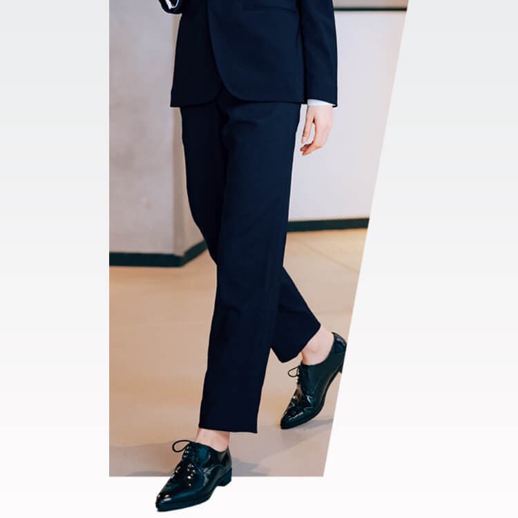 【オフィス制服イージーパンツ 男女兼用】ストレッチ「ノータック＆後ろゴム仕様」ストレート SS～4L 4色 / スタッフユニフォーム